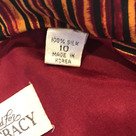 RARE - Linda Allard for Ellen Tracy - Vintage 100% Silk Abstract Bolero Jacket - Picture 5 of 10